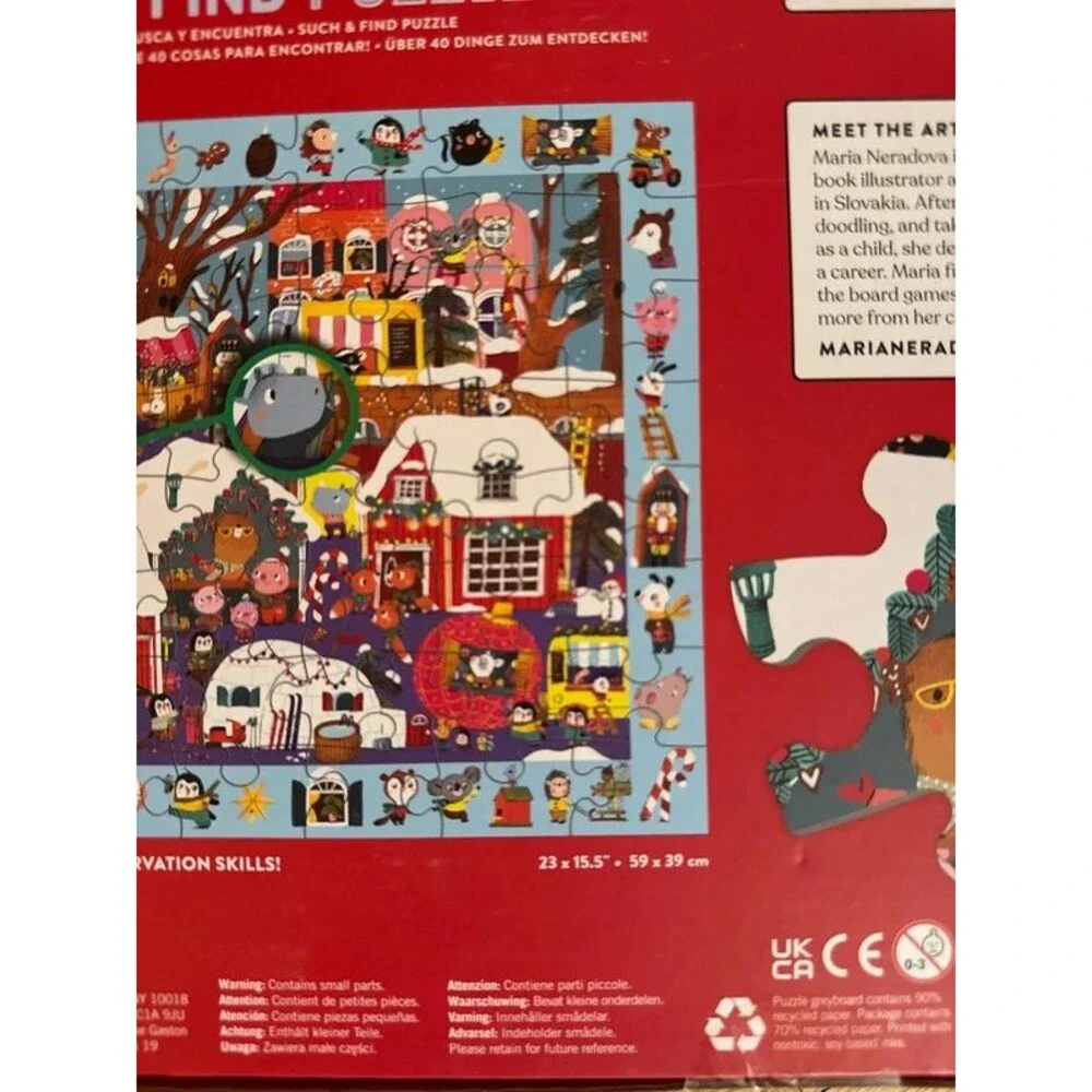 New Christmas holiday winter market search and find puzzle